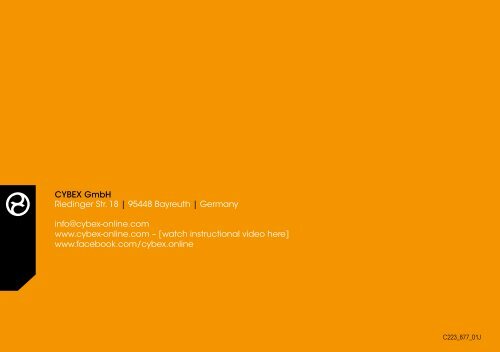 Riedinger Str. 18 | 95448 Bayreuth | Germany CYBEX GmbH info ...