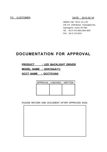 DOCUMENTATION FOR APPROVAL - OLED-LCD-TFT