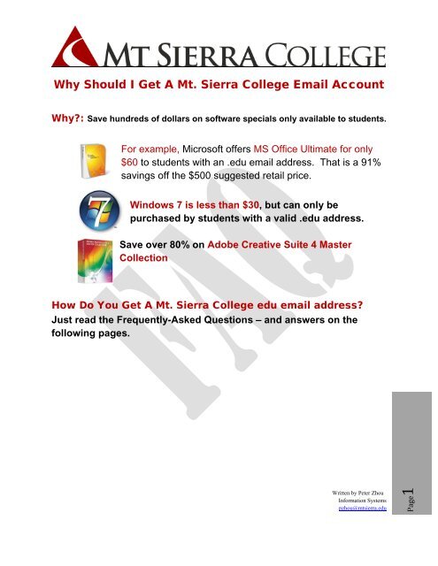 Why Should I Get A Mt. Sierra College Email Account