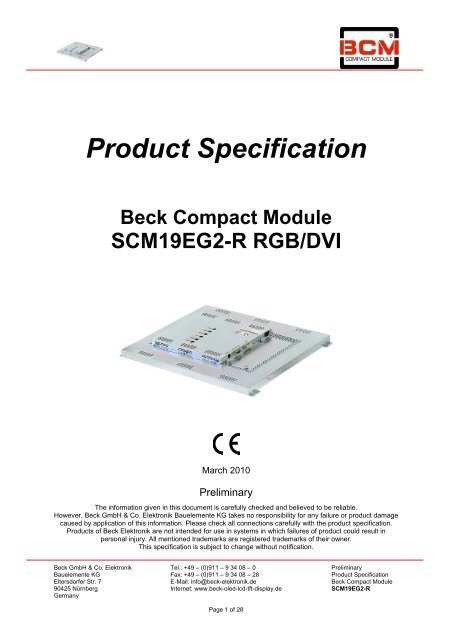 beck tft display factory