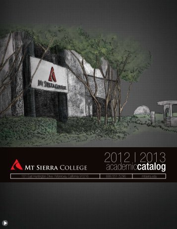 Academic Catalog - Mt. Sierra College