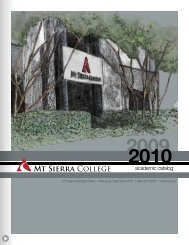 academic catalog - Mt. Sierra College