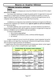 Mesures avec le mesureur de champ Sefram