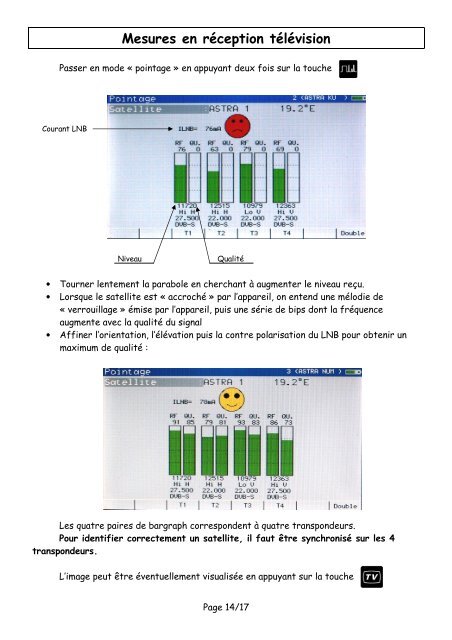 Mesures avec le mesureur de champ Sefram