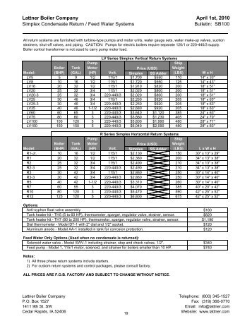 Lattner Prices 04.01.10 - Condensate Return Systems.pdf