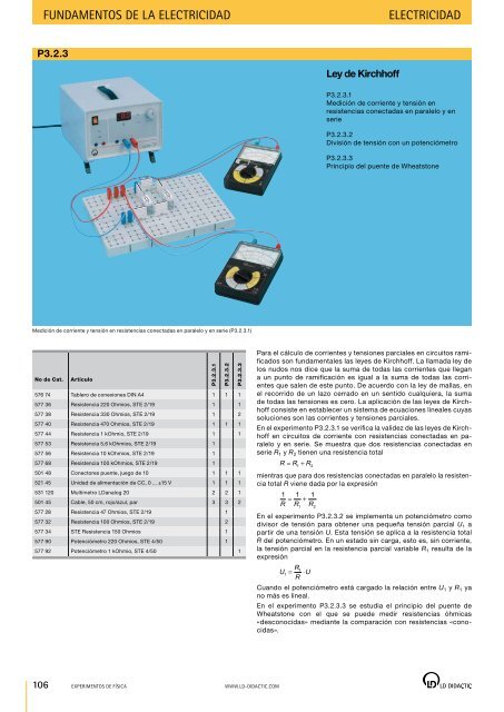 Catálogo general eXperimentos de FísiCa