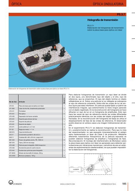 Catálogo general eXperimentos de FísiCa