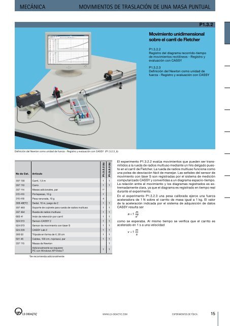 Catálogo general eXperimentos de FísiCa