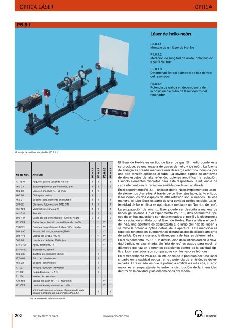 Catálogo general eXperimentos de FísiCa