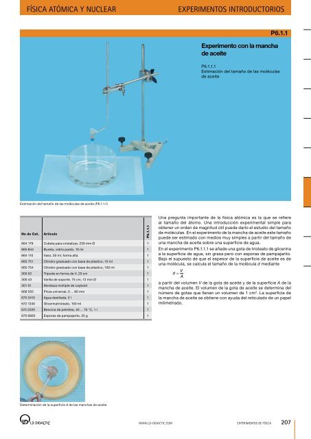 Catálogo general eXperimentos de FísiCa