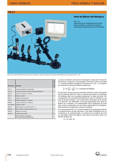 Catálogo general eXperimentos de FísiCa