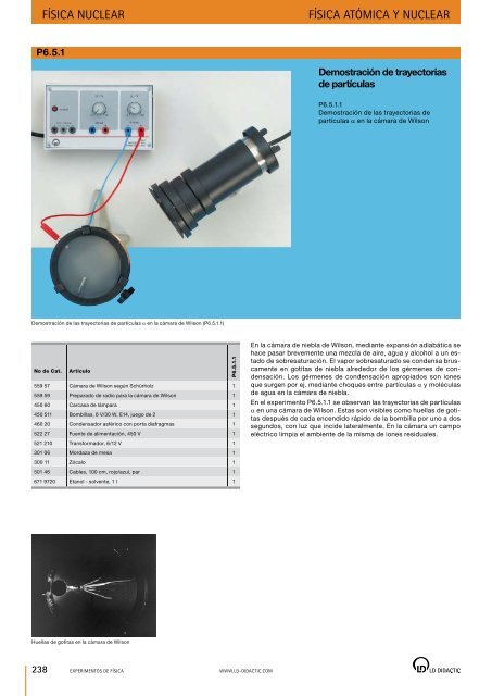 Catálogo general eXperimentos de FísiCa