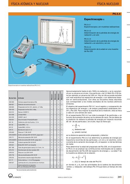 Catálogo general eXperimentos de FísiCa