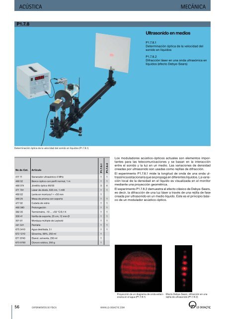 Catálogo general eXperimentos de FísiCa