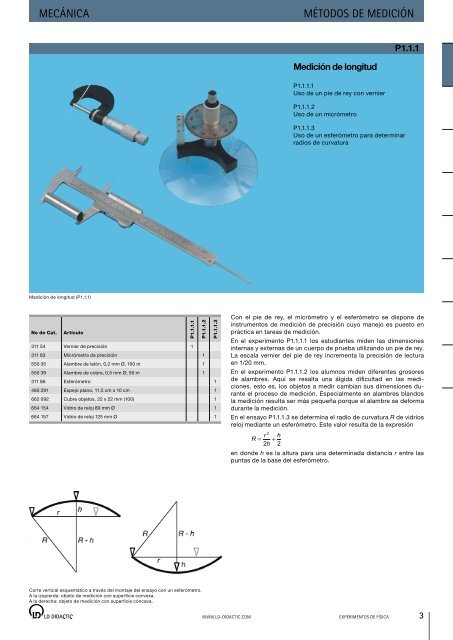 Catálogo general eXperimentos de FísiCa