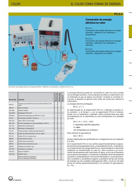 Catálogo general eXperimentos de FísiCa