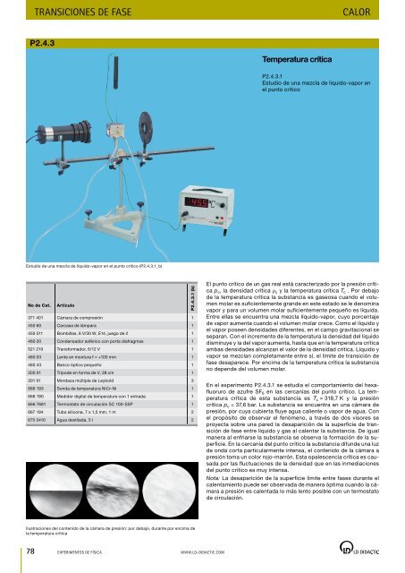 Catálogo general eXperimentos de FísiCa