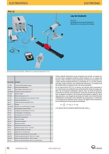 Catálogo general eXperimentos de FísiCa