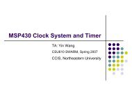 MSP430 Clock System and Timer - Home - Northeastern University