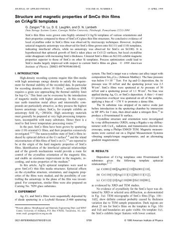 Structure and magnetic properties of SmCo thin films ... - IEEE Xplore