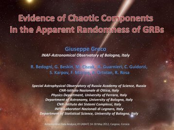 Evidence of Chaotic Dynamics in Gamma Ray Burst ... - ADA7