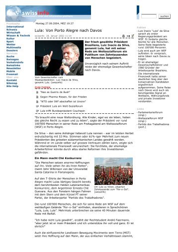 swissinfo Schweiz Informationen Schweizer ... - Philippe Kropf