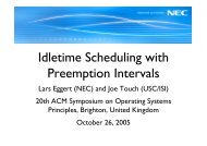 Idletime Scheduling with Preemption Intervals - Lars Eggert