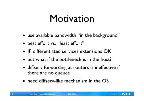 Idletime Scheduling with Preemption Intervals - Lars Eggert