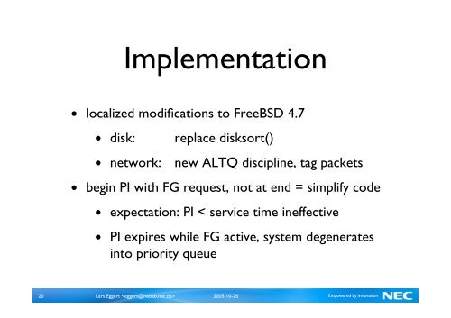 Idletime Scheduling with Preemption Intervals - Lars Eggert