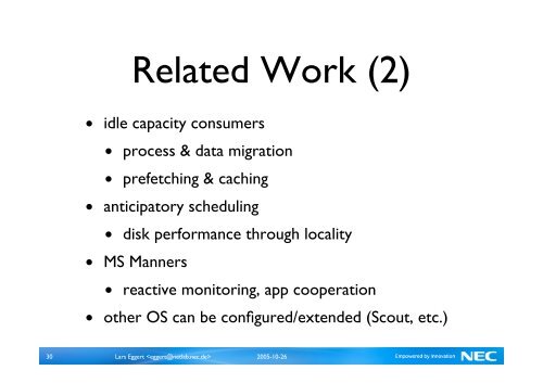 Idletime Scheduling with Preemption Intervals - Lars Eggert