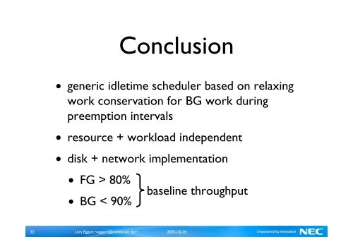 Idletime Scheduling with Preemption Intervals - Lars Eggert