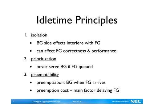 Idletime Scheduling with Preemption Intervals - Lars Eggert
