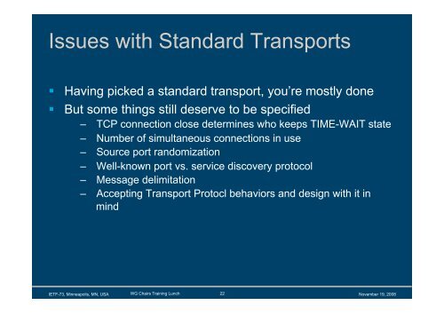 Transport-Related Protocol-Design Issues - Lars Eggert