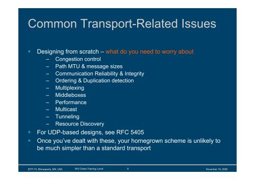 Transport-Related Protocol-Design Issues - Lars Eggert