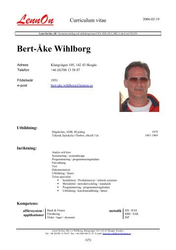 Bert-Åke Wihlborg - Lenn On-line AB