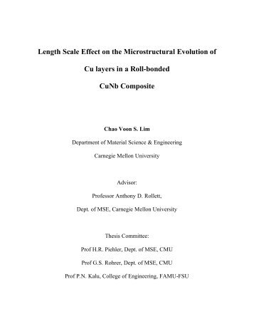 Length Scale Effect on the Microstructural Evolution of Cu layers in a ...