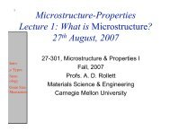 Microstructure-Properties Lecture 1 - Materials Science and ...