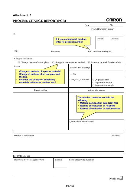 Investigation Manual for the Regulated Chemical Substances - Omron