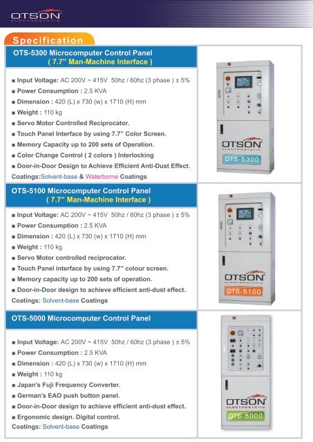 OTS-5000 Disk Electrostatic Automatic Coating System - OTSON.com