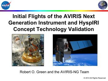 Initial Flights of the AVIRIS Next Generation Instrument and HyspIRI ...