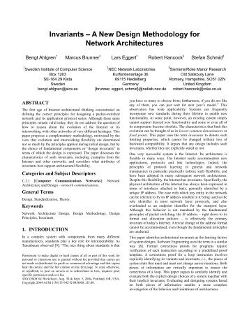 A New Design Methodology for Network Architectures - Lars Eggert