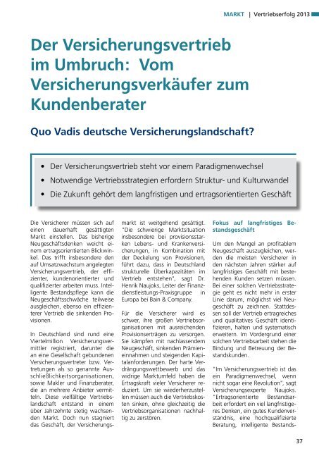 Vertriebserfolg 2013 - Das eMagazin