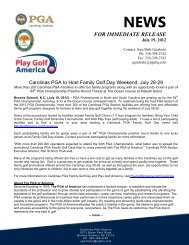 Read Press Release Here - PGA Carolinas