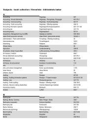 Subjects - book collection / Emneliste - bibliotekets bøker A B