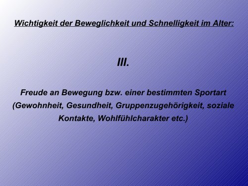 Beweglichkeit und Schnelligkeit im Alter - Department Sport ...