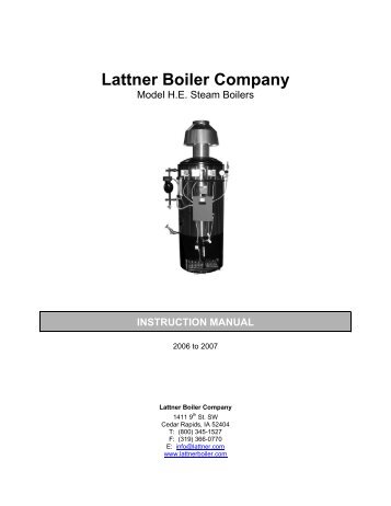 Model h.e. steam boilers - lattner boiler company