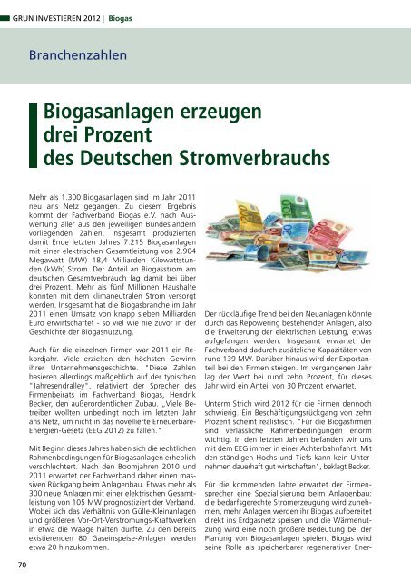 GRÜN INVESTIEREN 2012 - Das eMagazin