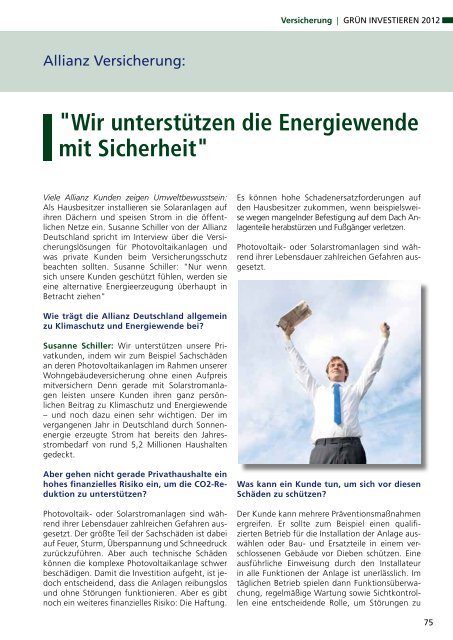 GRÜN INVESTIEREN 2012 - Das eMagazin