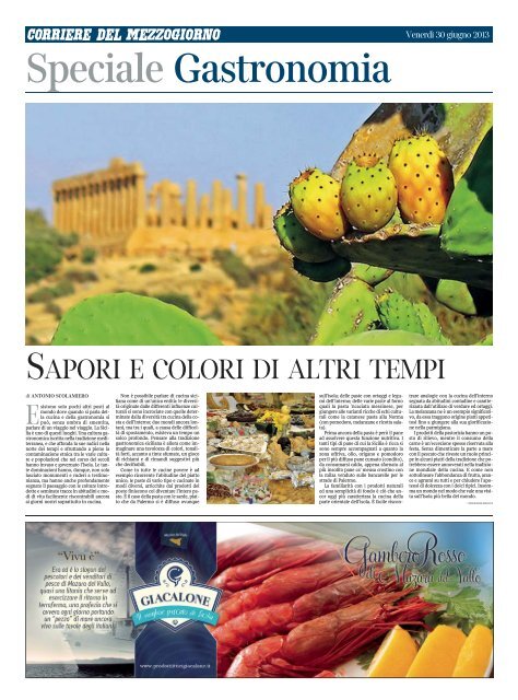 SAPORI E COLORI DI ALTRI TEMPI - Corriere del Mezzogiorno ...