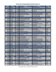 6th Grade JLS Basketball Schedule by Date